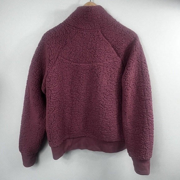 Zella Mauve Pink Teddy Bear Sherpa Jacket Size L Snap Button - Picture 9 of 13